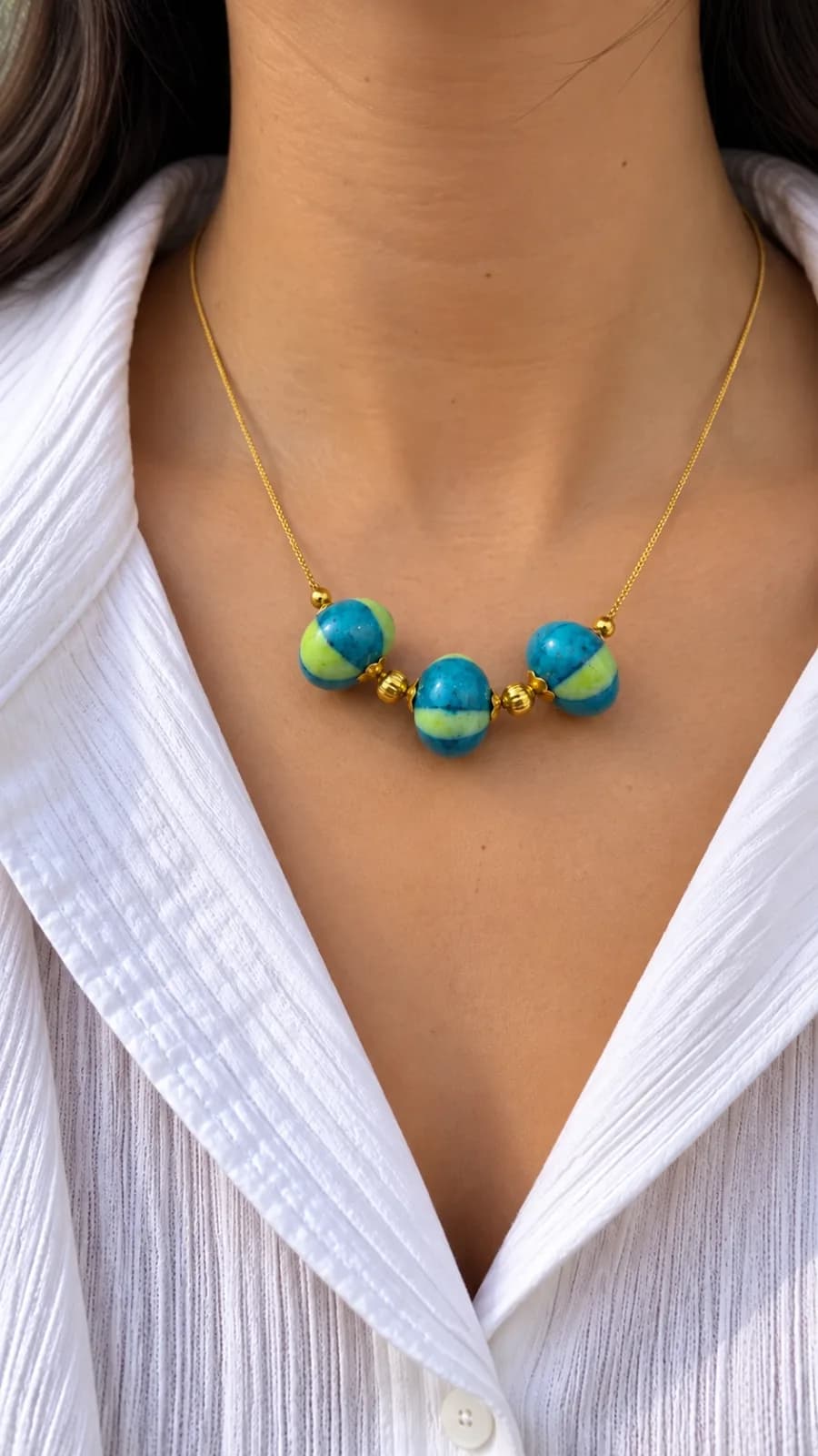 Blue and Green Blue Pottery Pendant